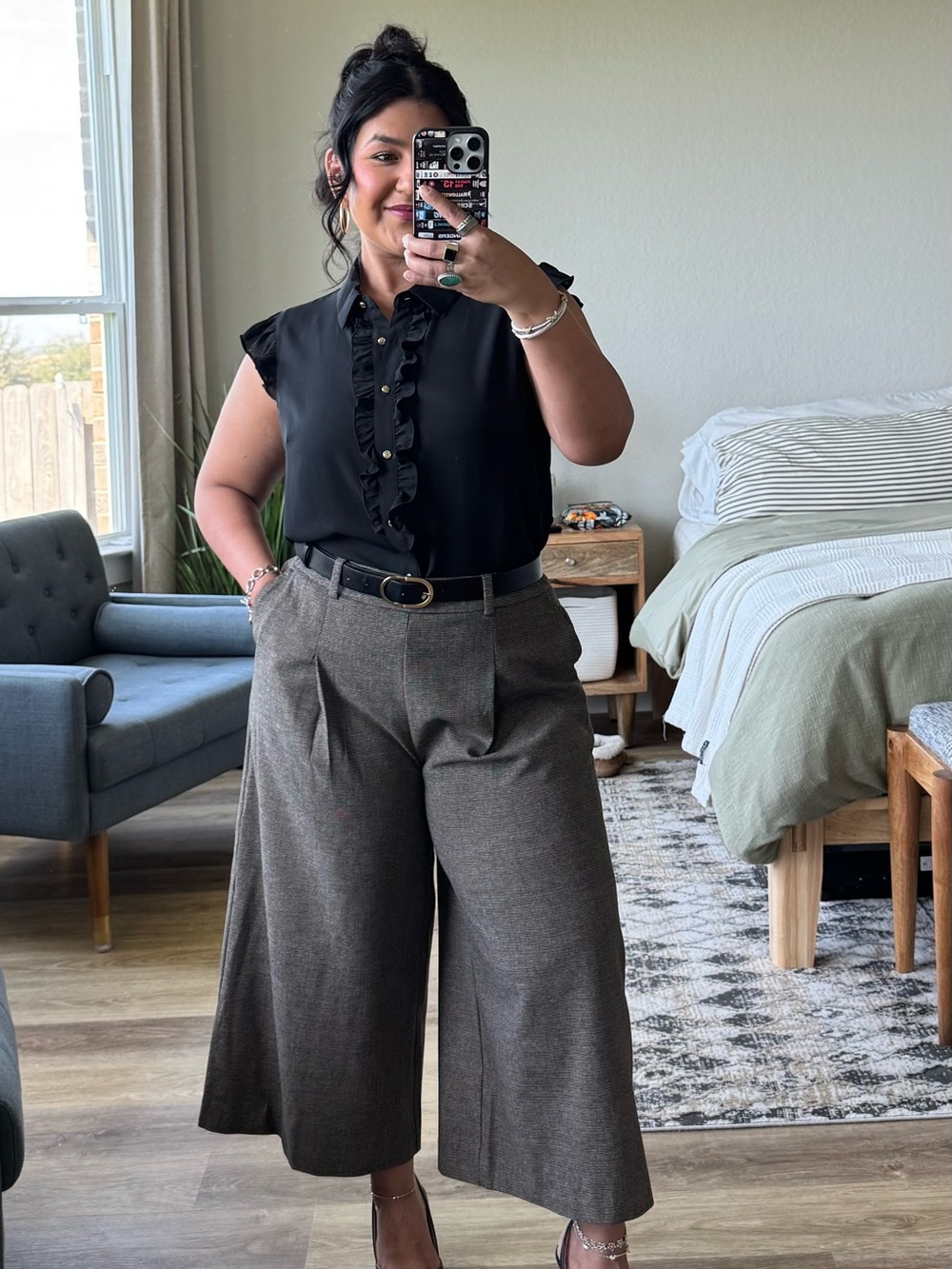 Liz Claiborne Womens Wide Leg Mid Rise Gaucho Pant